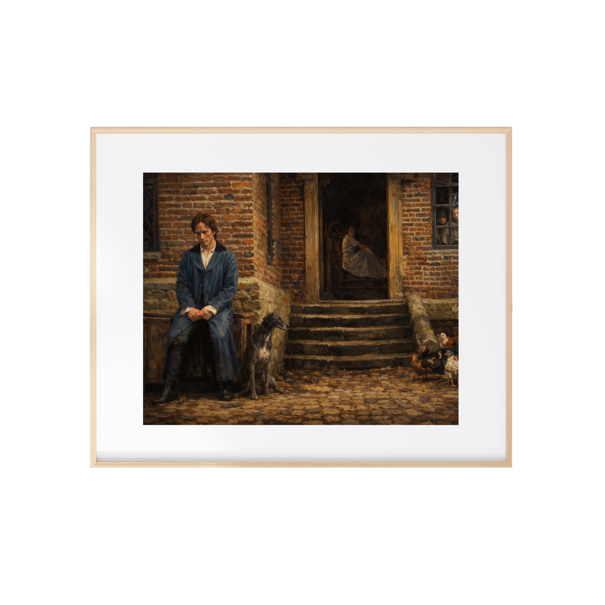 Mr. Darcy Waits Art Print Pride and Prejudice Oil Painting Jane Austen Artwork Regency Era Gallery Wall Book Decor