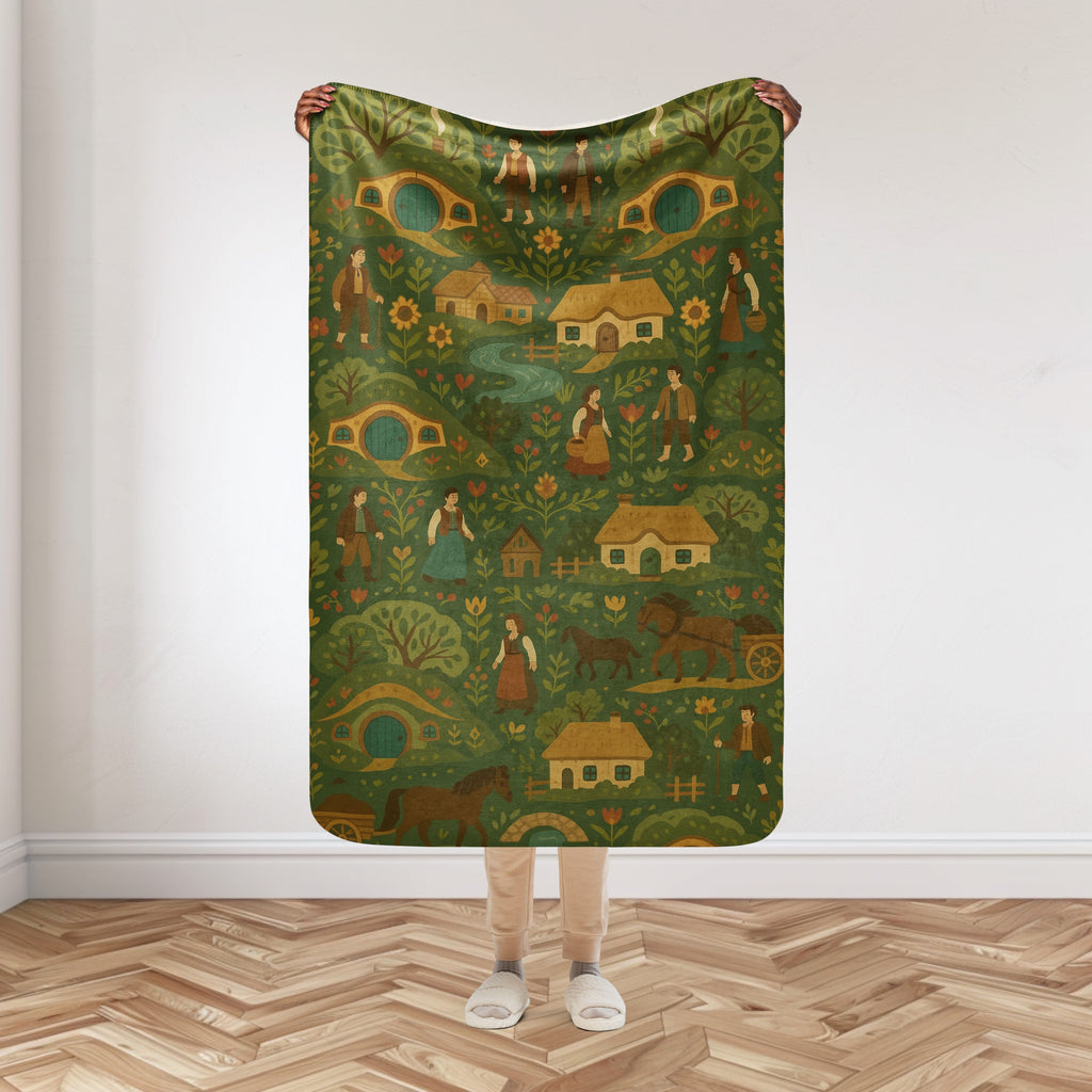 TheShireNeighborhood Folk-Art Sherpa Blanket