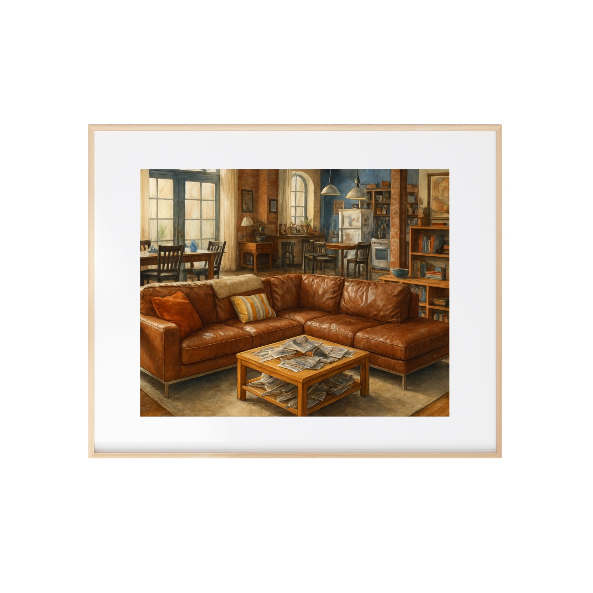 New Girl Living Room Watercolor Art Print