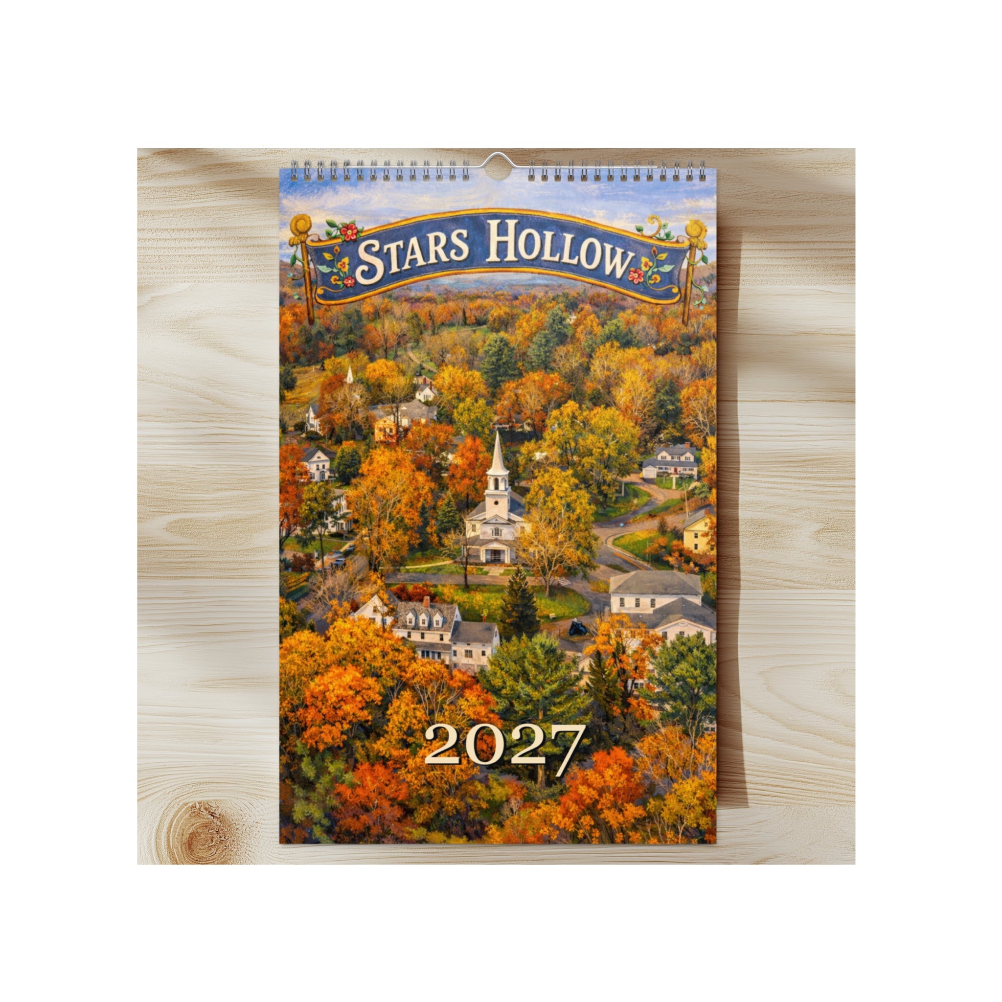 Stars Hollow 2027 Calendar Watercolor Painting Art Printed