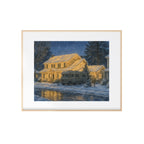 Christmas Vacation House and RV Art Print Holiday Watercolor Painting
