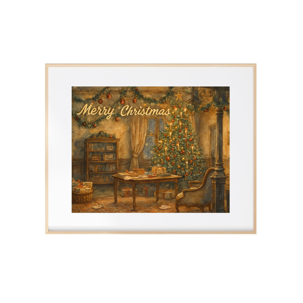The Bailey House Art Print It's a Wonderful Life Watercolor Painting Vintage Christmas Wall Decor