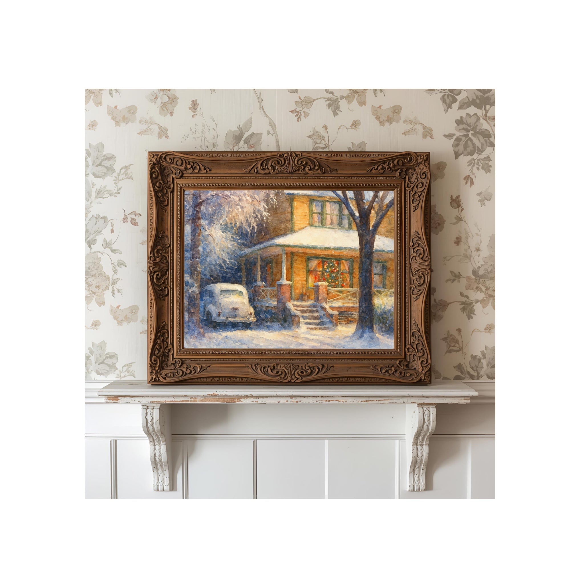 The Parker House Art Print Christmas Story Watercolor Painting