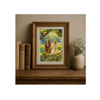 Colin and Pen's Stroll Through the Park Art Print Regency Era Watercolor Painting Romantic Book Decor Landscape Nature Artwork