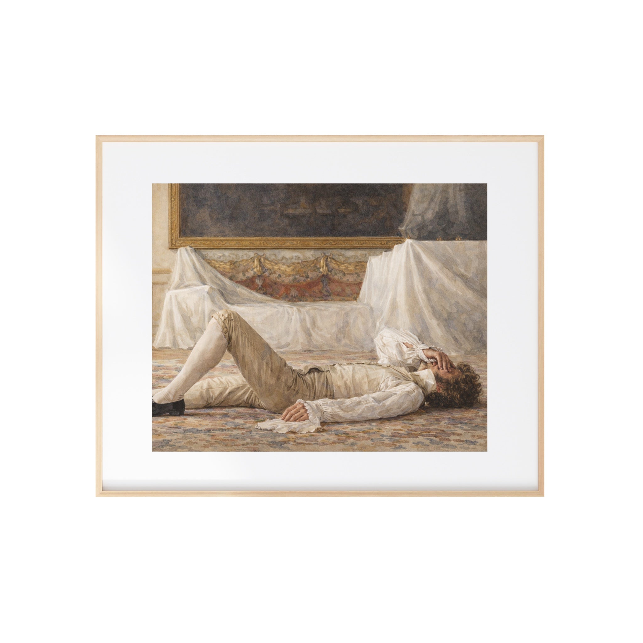 Mr. Knightly is Overwhelmed Watercolor Painting Art Print