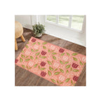Scandinavian Pink Tulip Art Accent Rug