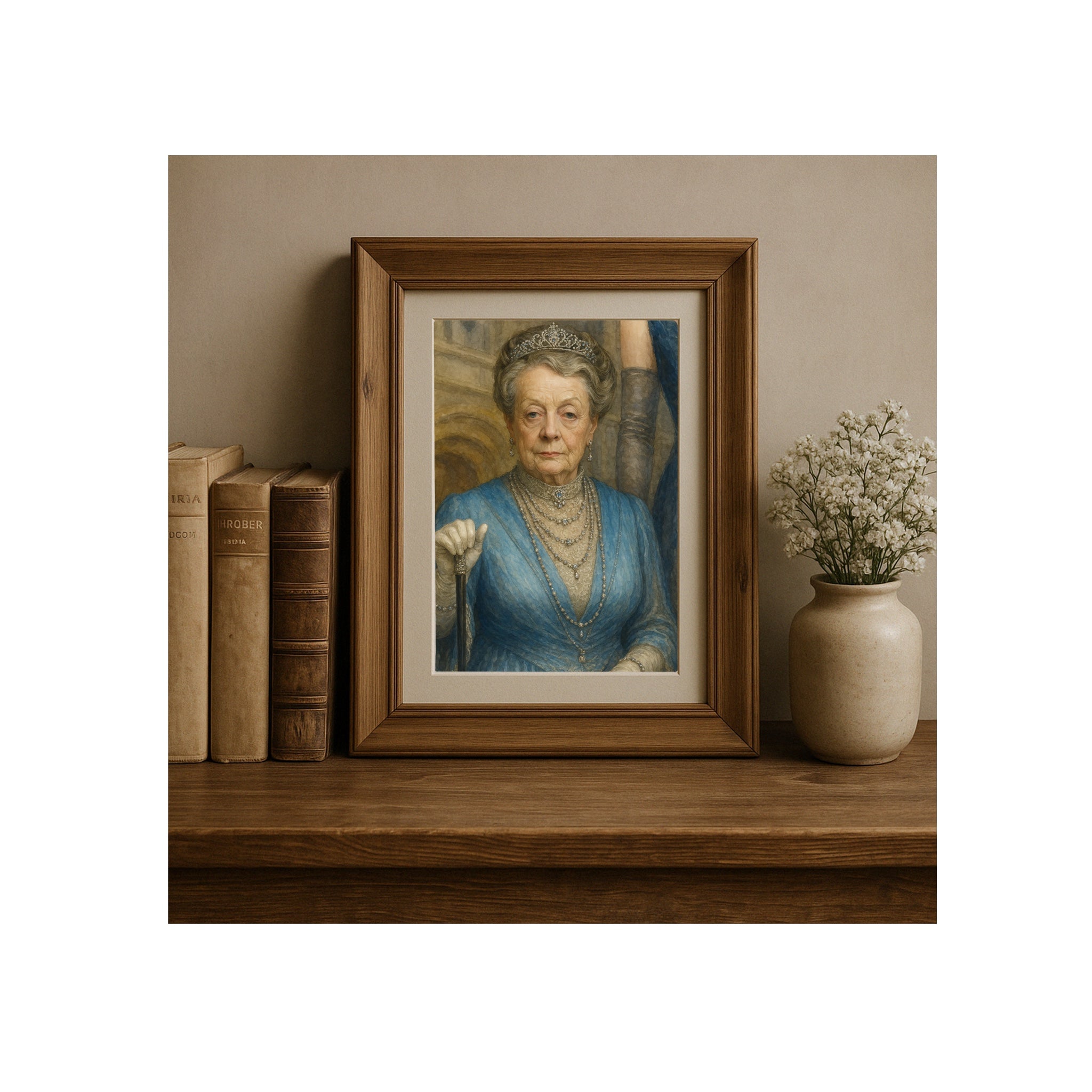 Violet Crawley Portrait Art Print Downton Abbey Watercolor Painting