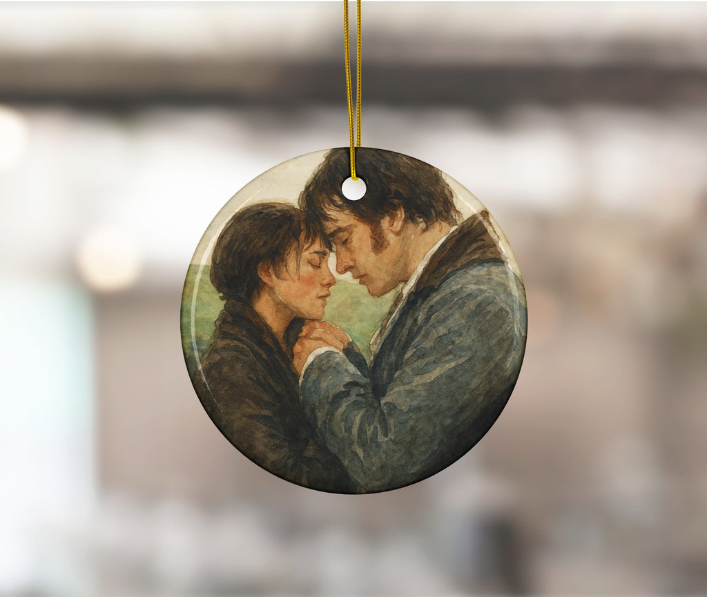 Elizabeth and Mr. Darcy Embrace Ceramic Keepsake Ornament