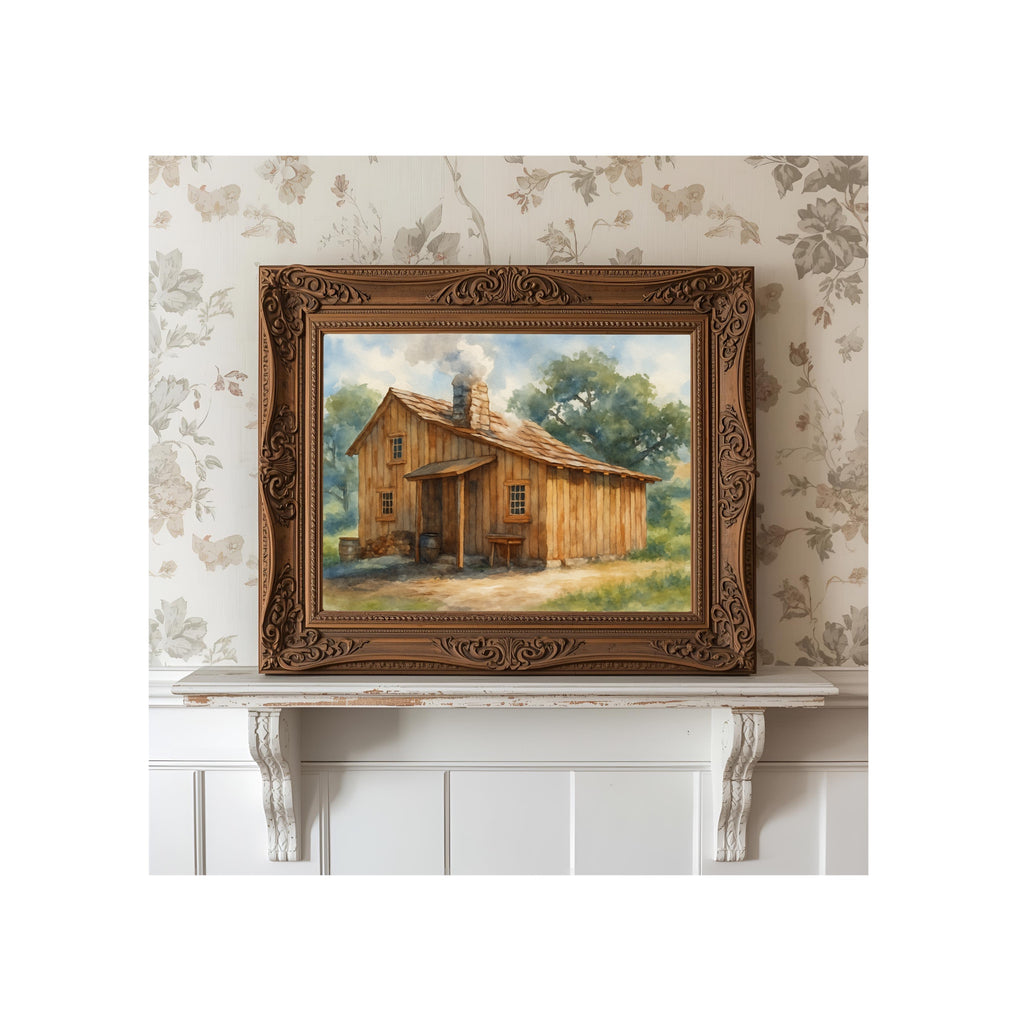 The Ingall's Home Art Print Walnut Grove Watercolor Painting Bookish Wall Decor Little House
