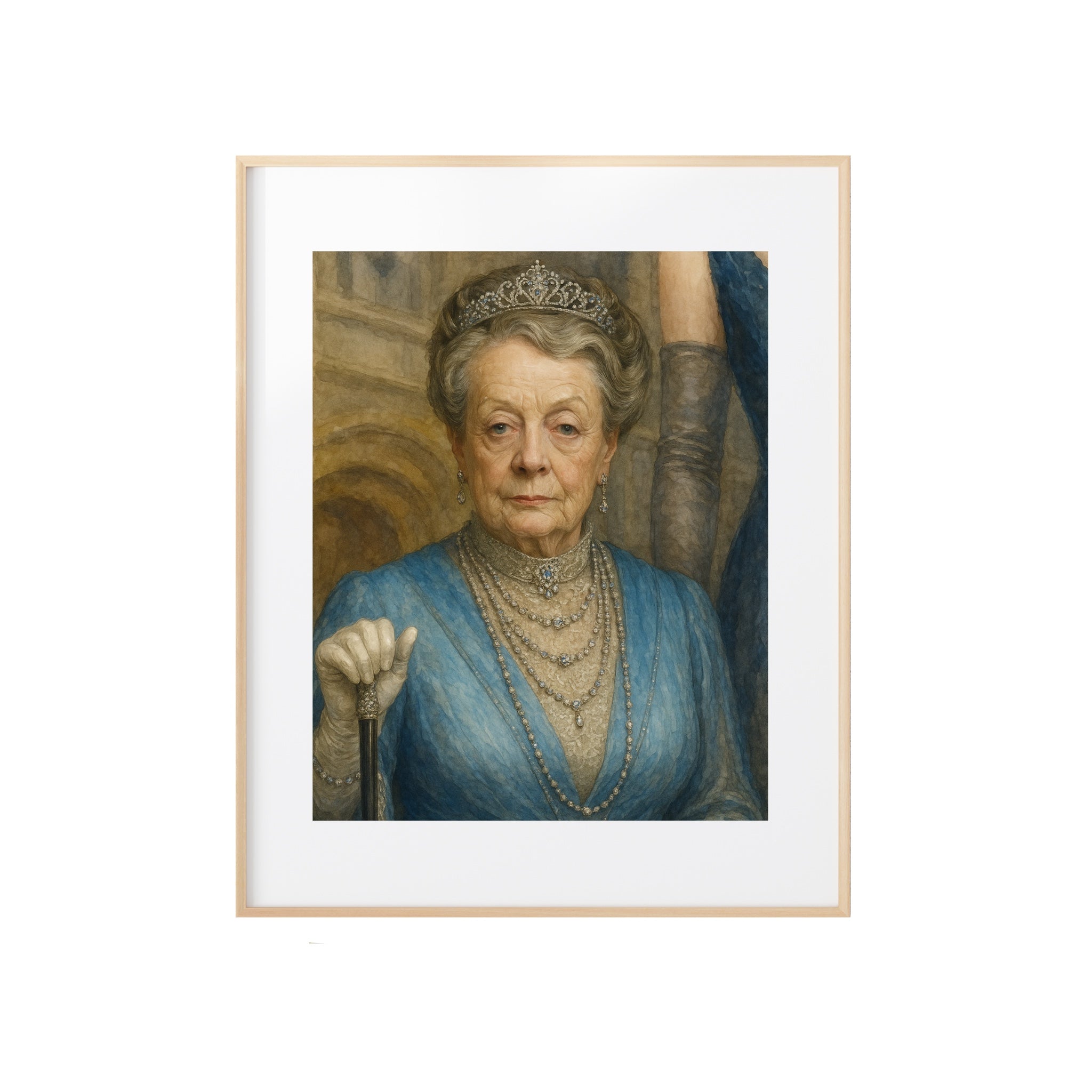 Violet Crawley Portrait Art Print Downton Abbey Watercolor Painting