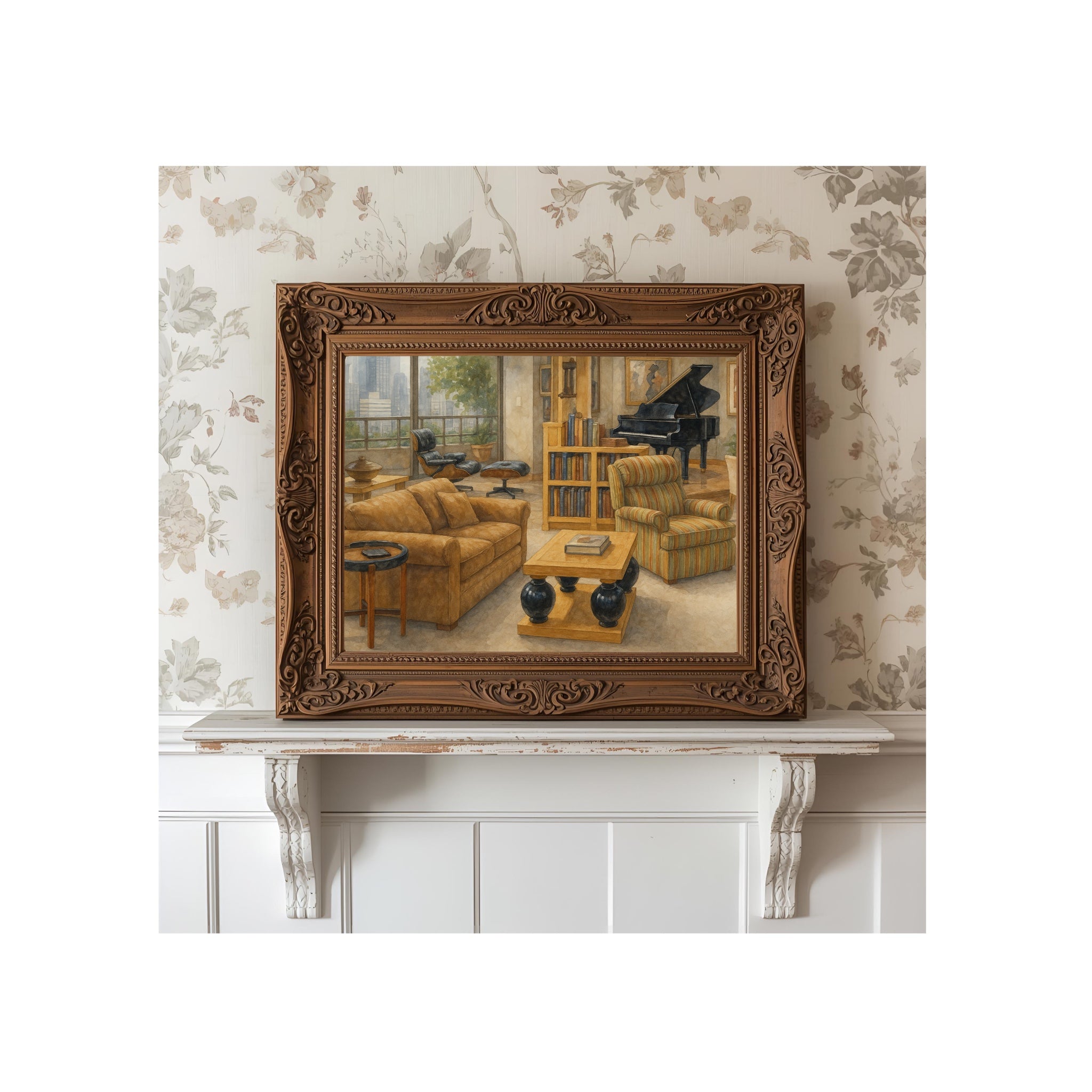 Fraiser Crane's Apartment Watercolor Art Print