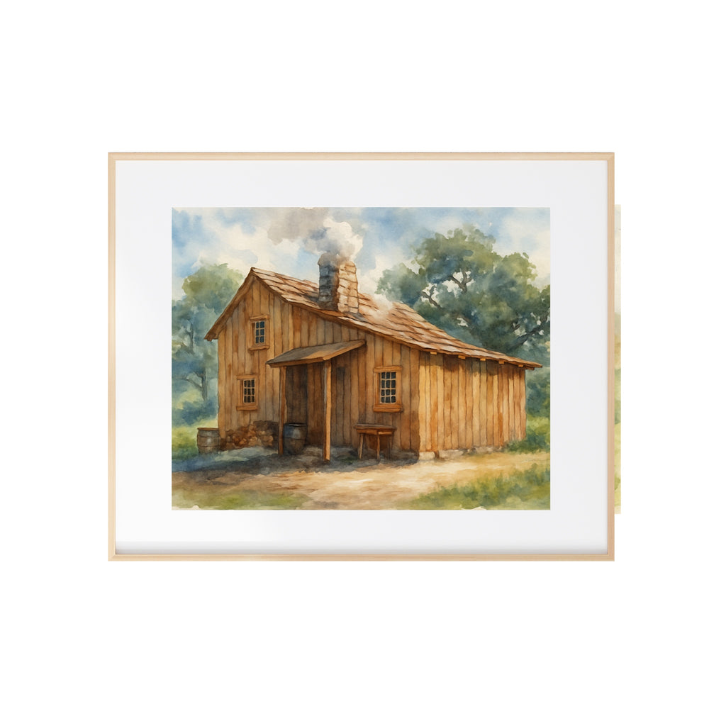 The Ingall's Home Art Print Walnut Grove Watercolor Painting Bookish Wall Decor Little House