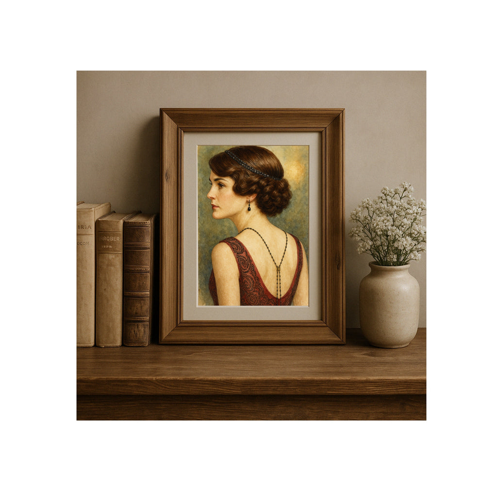 Lady Mary Portrait Art Print Downton Abbey Watercolor Painting