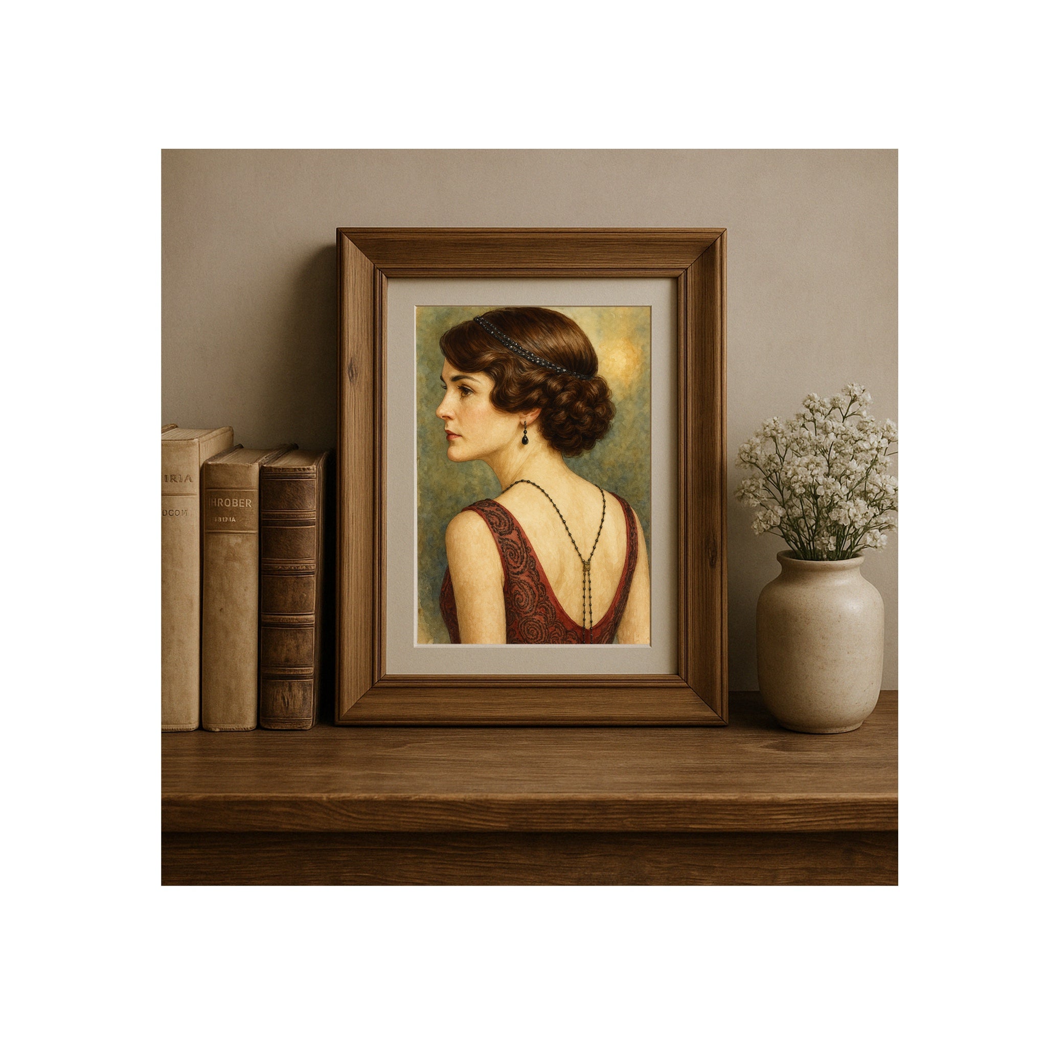 Lady Mary Portrait Art Print Downton Abbey Watercolor Painting