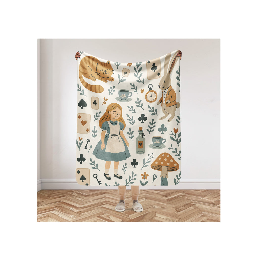 Alice in Wonderland Soft Sherpa Blanket