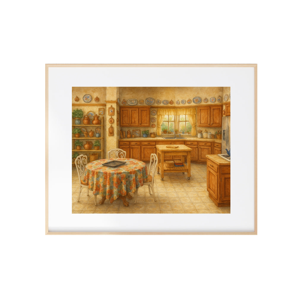 Golden Girl's Kitchen Art PRint Blanche's House Watercolor Painting