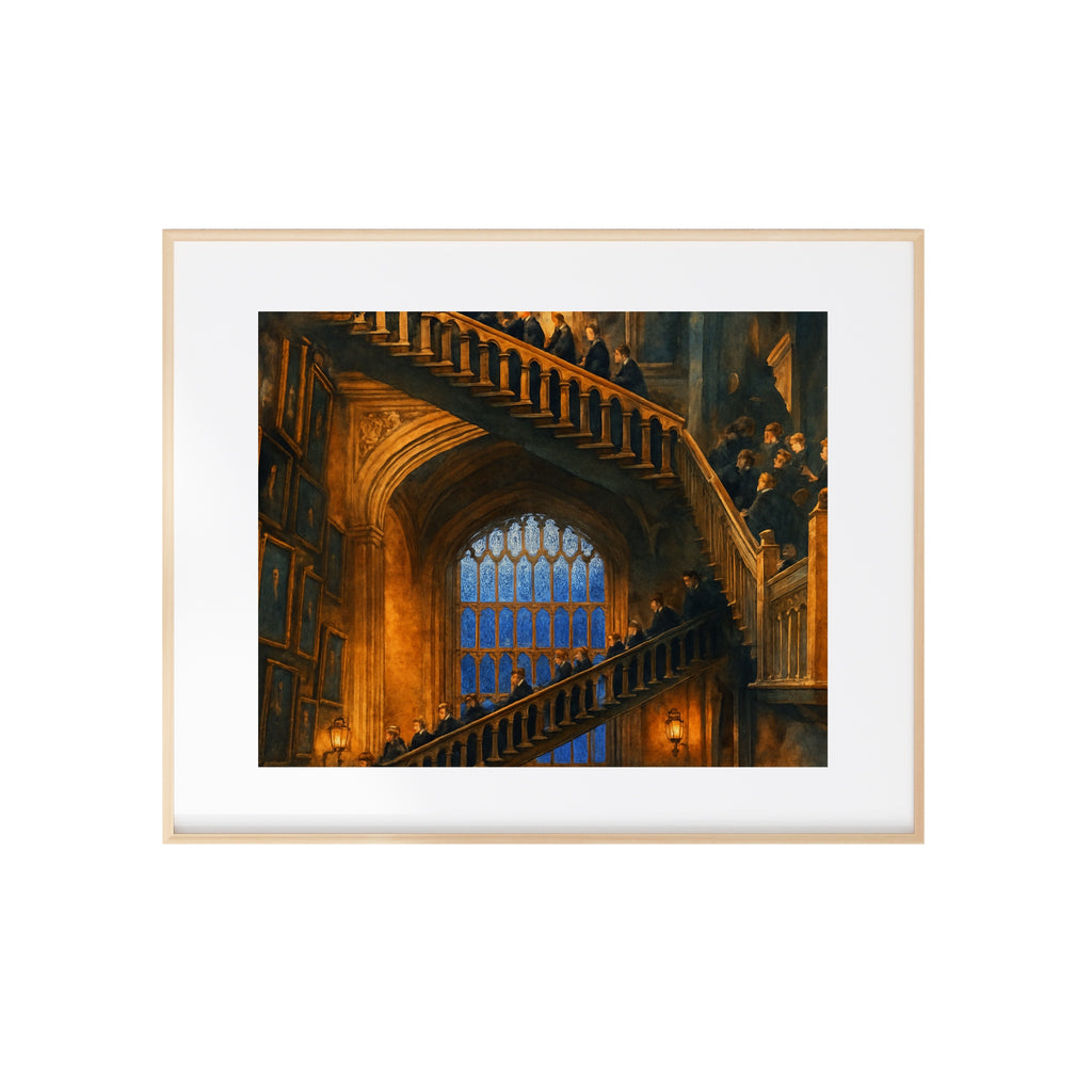 Wizard and Witch School Watercolor Endless Staircase Art Print