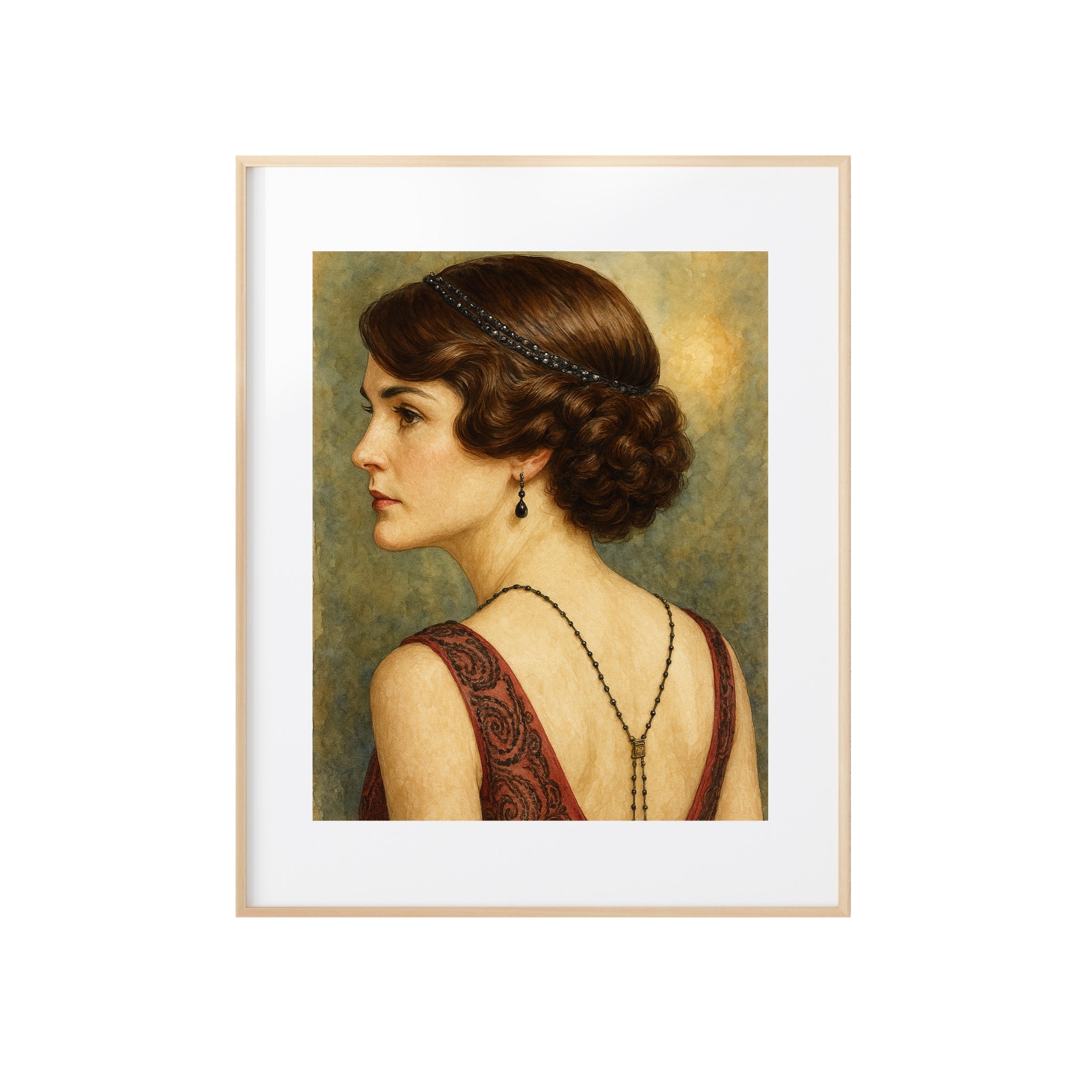 Lady Mary Portrait Art Print Downton Abbey Watercolor Painting