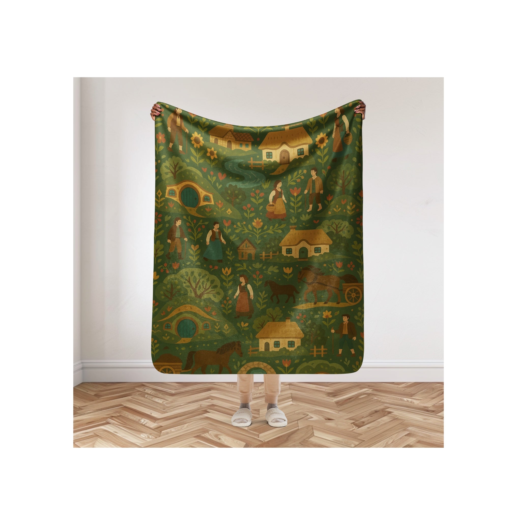 TheShireNeighborhood Folk-Art Sherpa Blanket