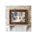 Lucy at the Lamppost Art Print Classic Children's Book Watercolor Painting C.S. Lewis Artwork