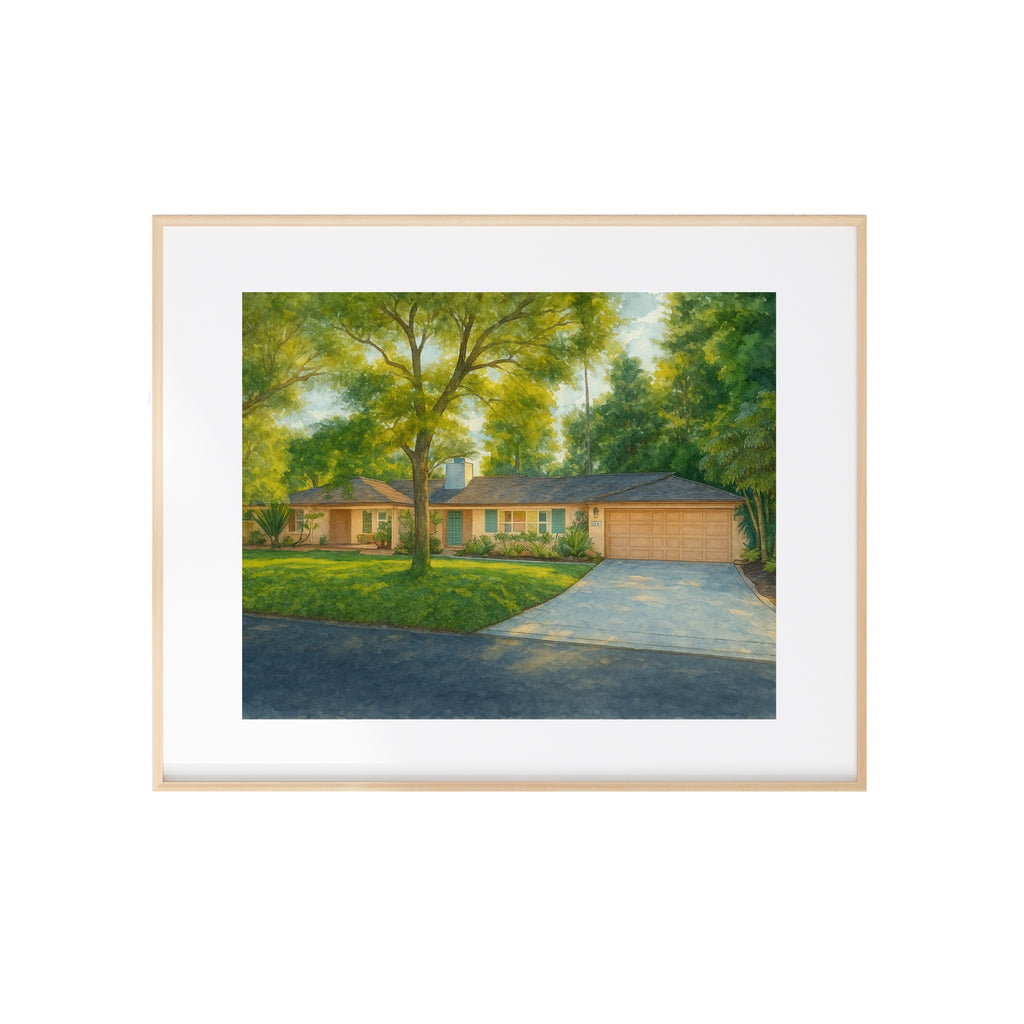 Golden Girls House Art Print Blanche's Home Watercolor Painting