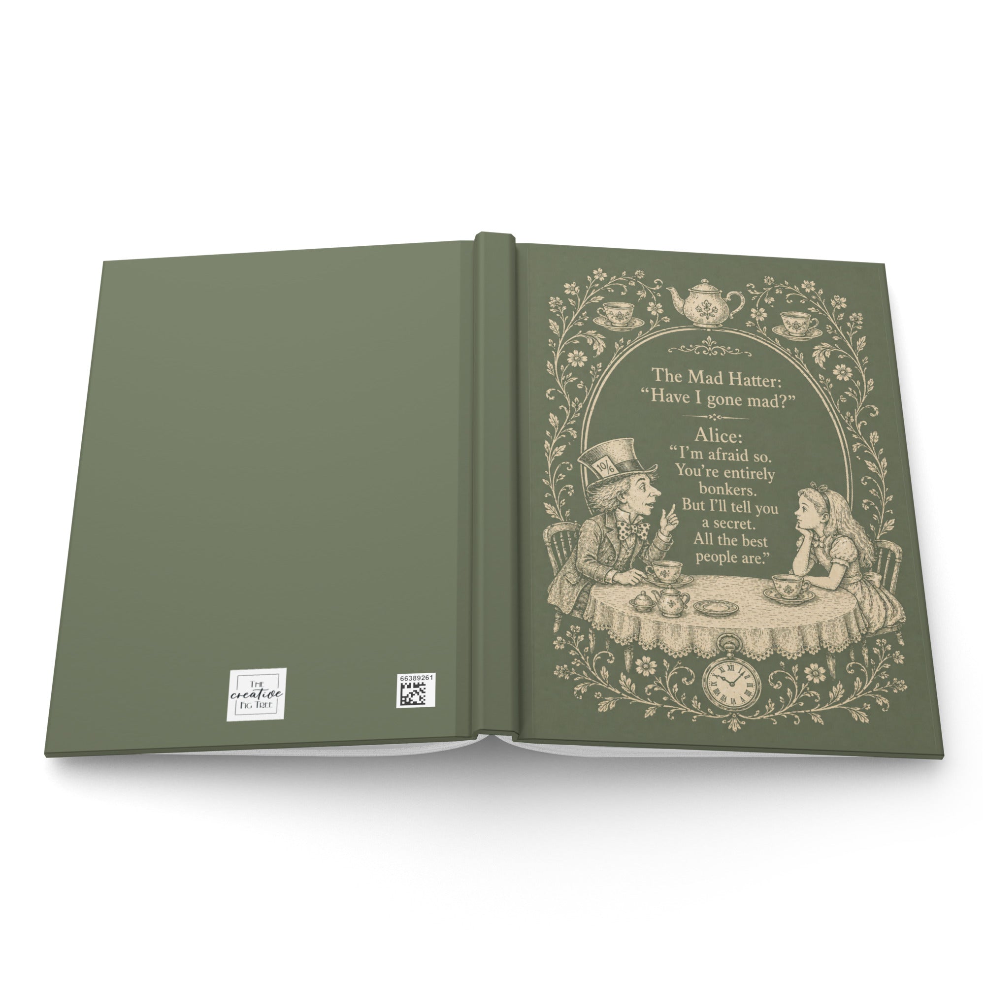 Mad Hatter Tea Party Hardcover Notebook with Lovely Matte Finish