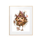 The Pink Birdhouse Watercolor Art Print