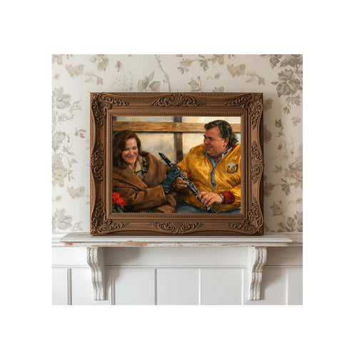 Christmas Art Print Catherine O'hara and John Candy Tribute Watercolor Painting Home Alone Wall Decor