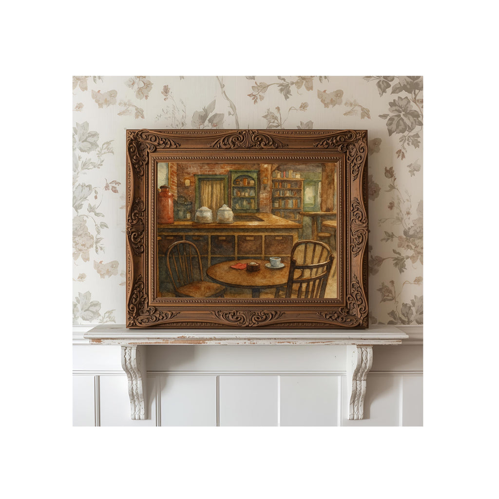 Cafe Nervosa Watercolor Art Print
