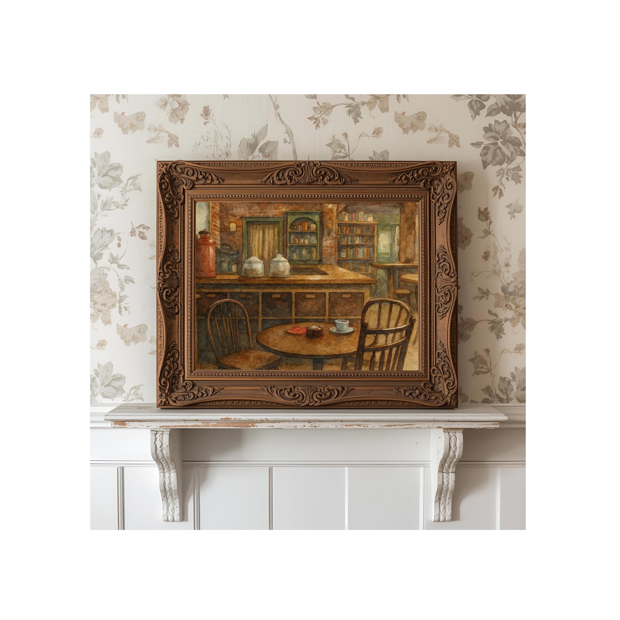 Cafe Nervosa Watercolor Art Print