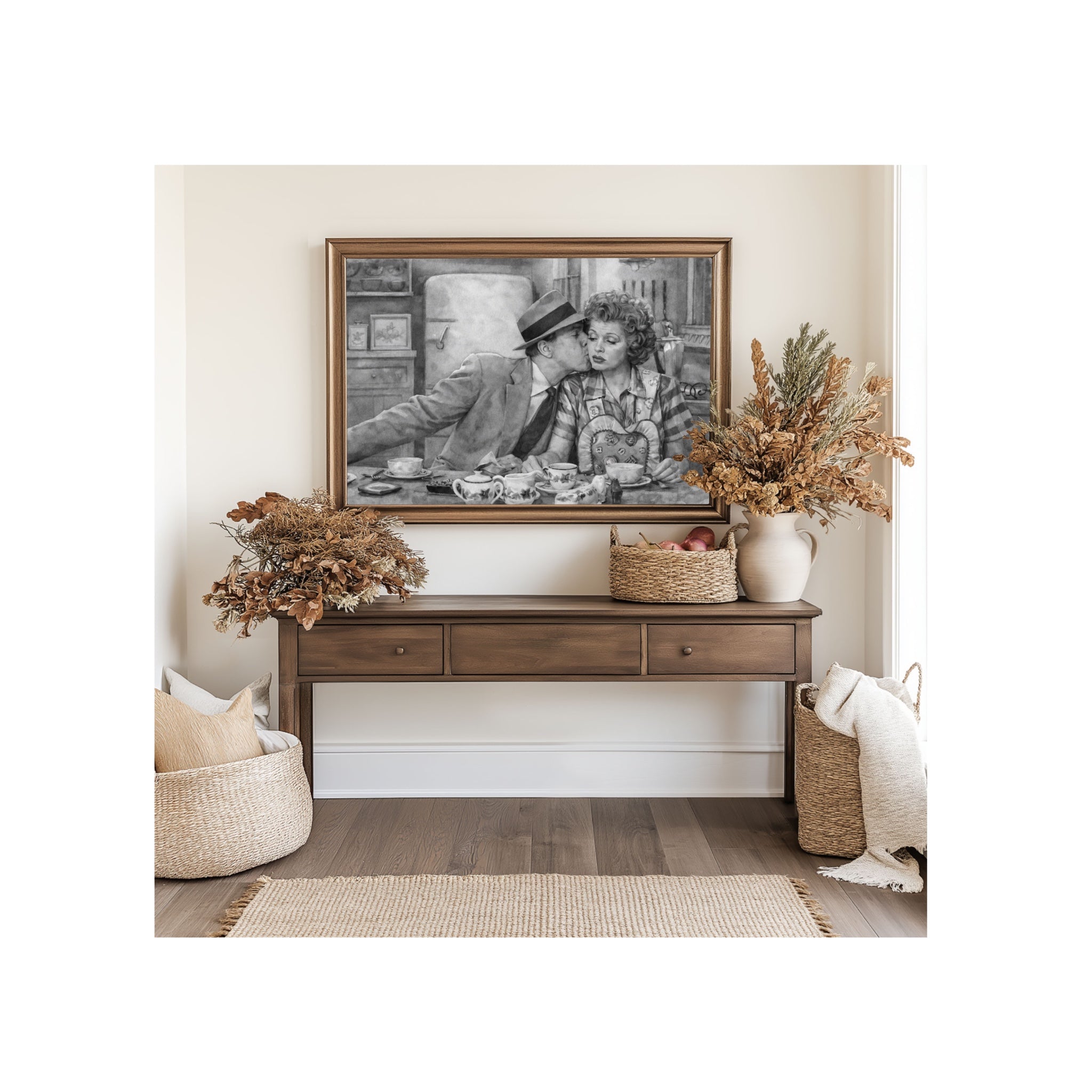 Lucy and Ricky at Breakfast Art Print
