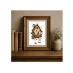 The Blue Birdhouse Watercolor Art Print