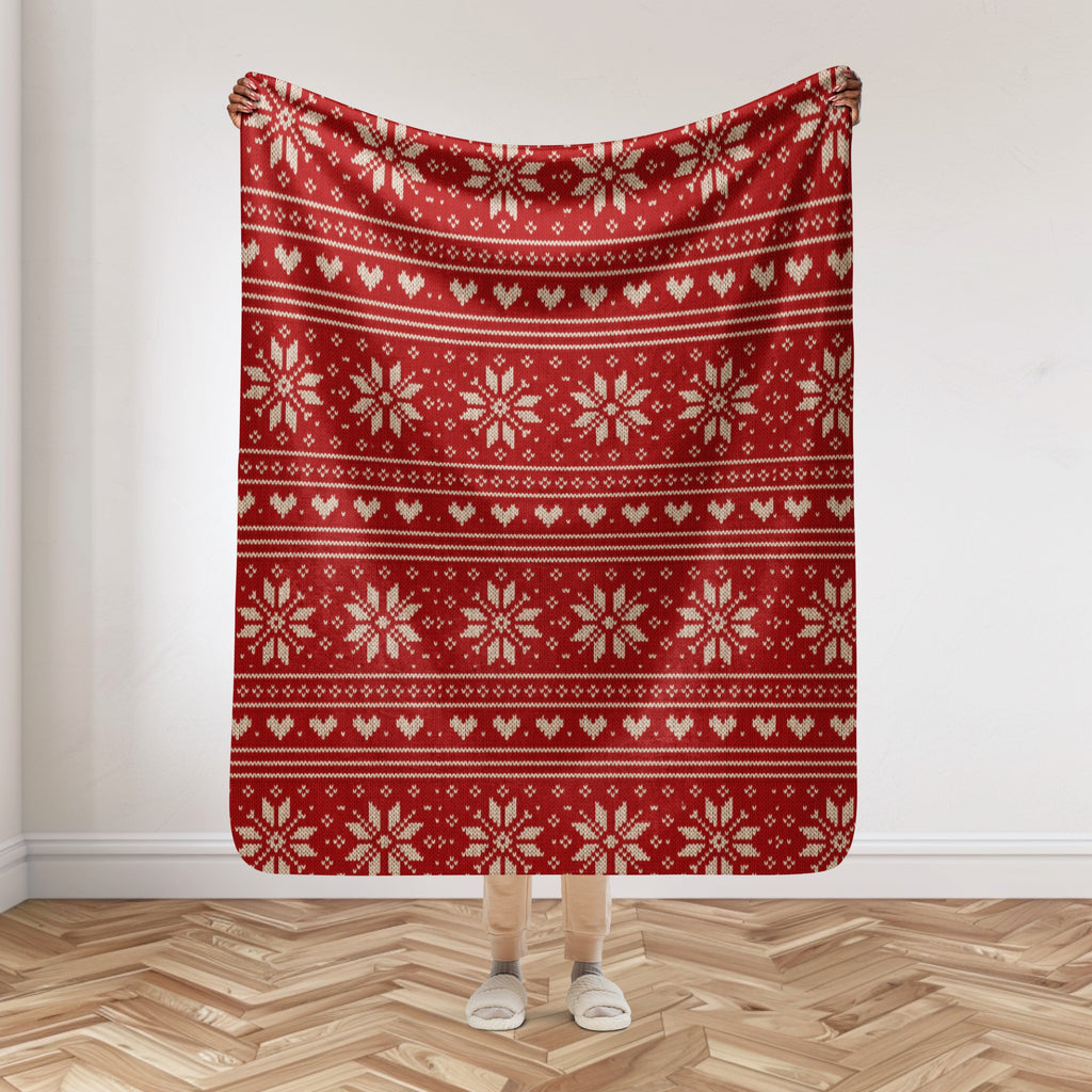 Norwegian Christmas Soft Sherpa Blanket