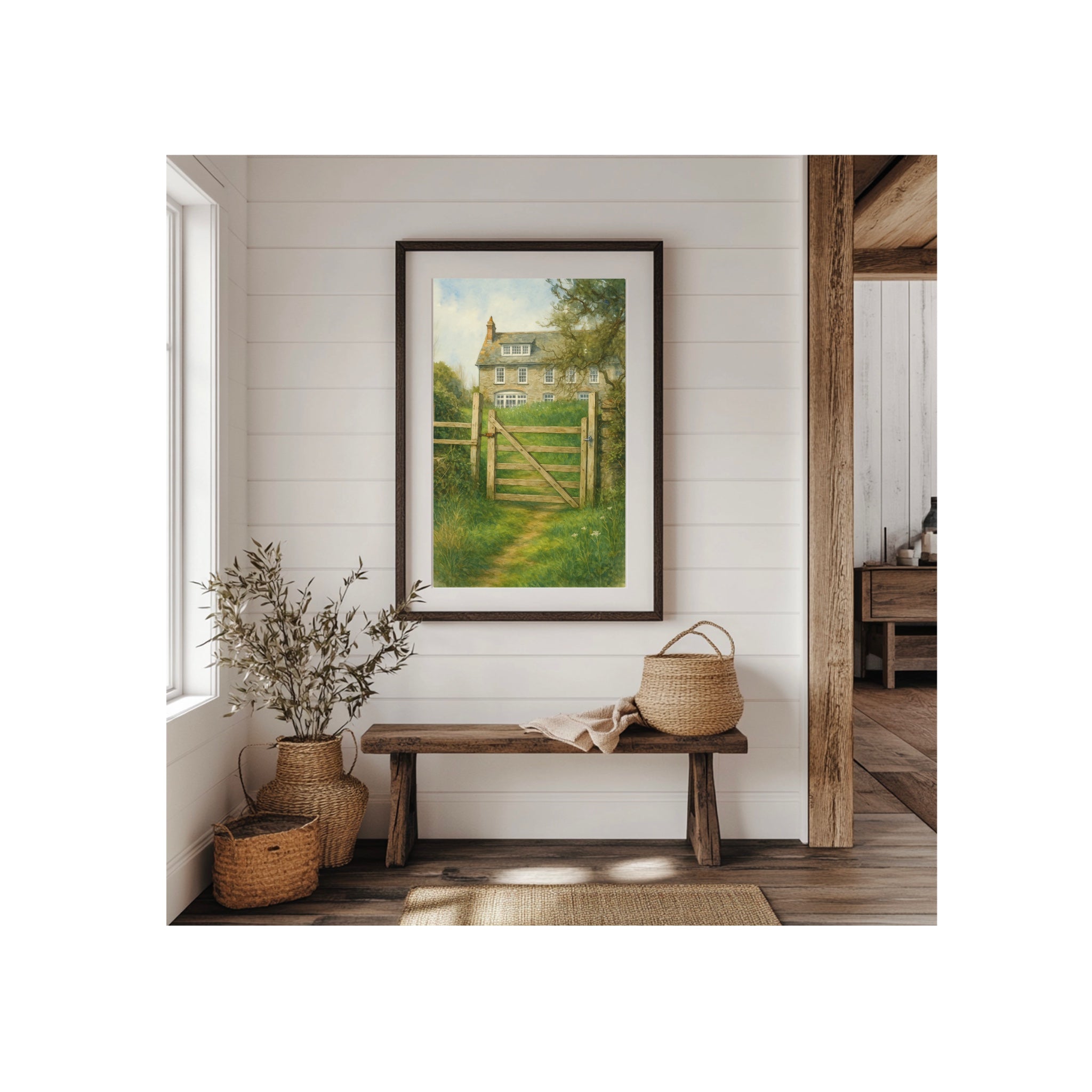 Barton Cottage Art Print Sense and Sensibility Watercolor Painting English Countryside Artwork Bookish Wall Decor