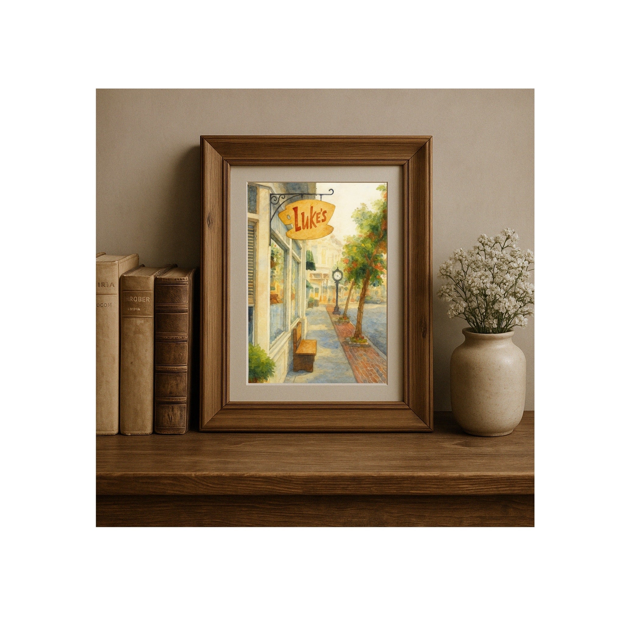 Luke's Diner Watercolor Art Print