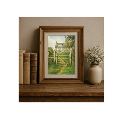 Barton Cottage Art Print Sense and Sensibility Watercolor Painting English Countryside Artwork Bookish Wall Decor