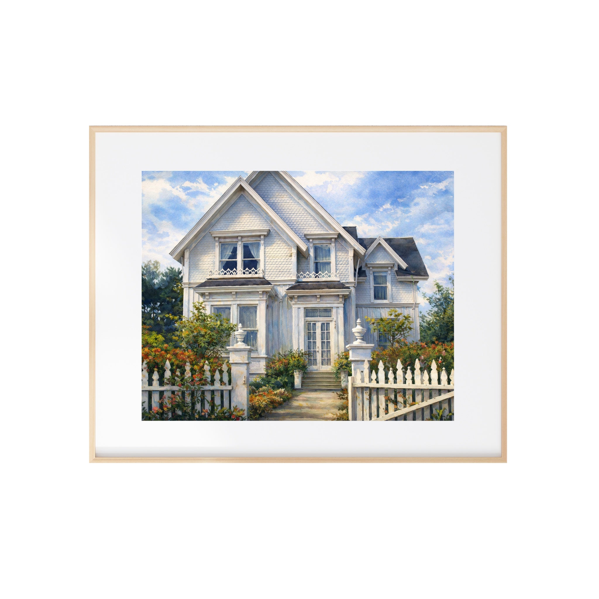 Jessica Fletcher's House Art Print Murder Mystery Watercolor Painting Detective Artwork