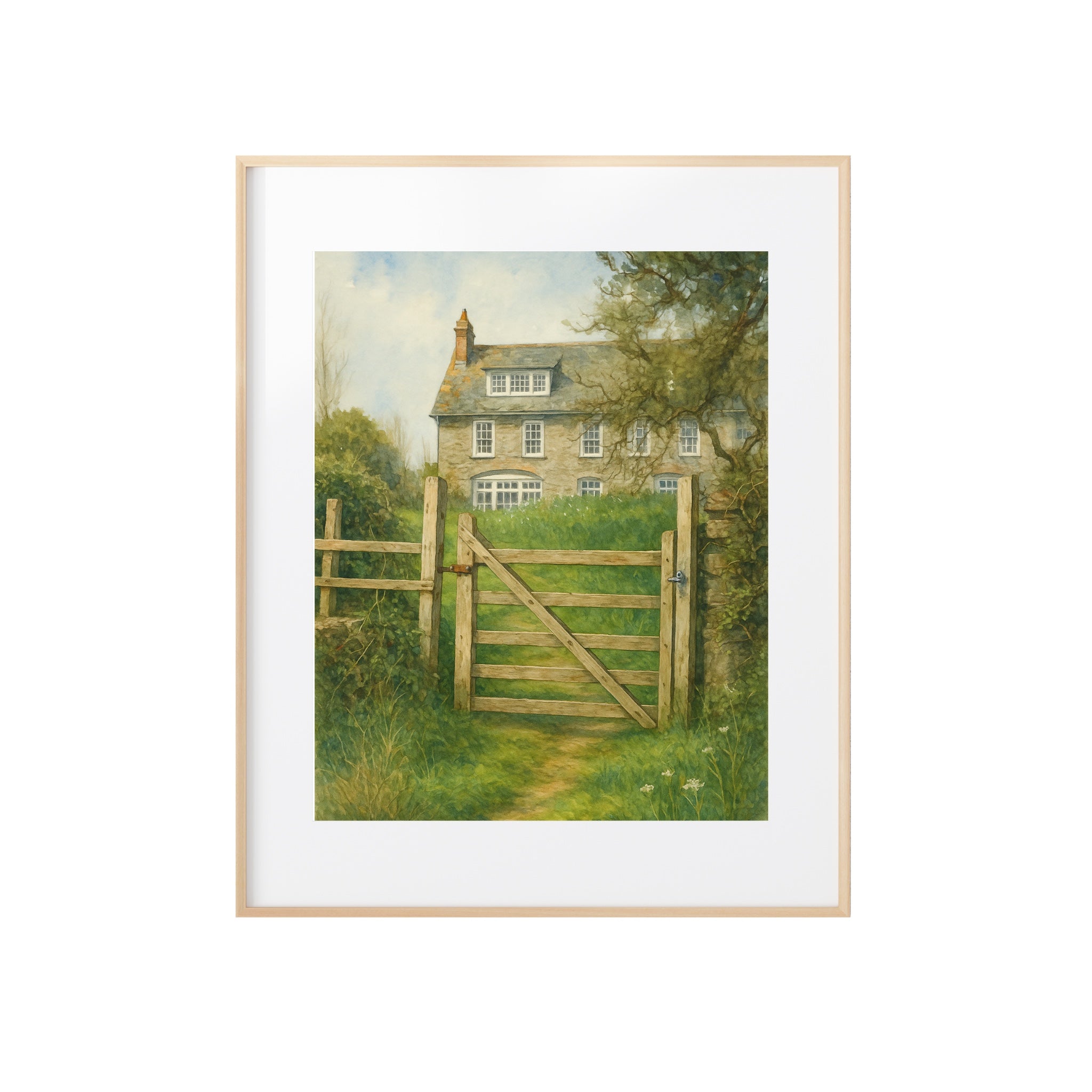 Barton Cottage Art Print Sense and Sensibility Watercolor Painting English Countryside Artwork Bookish Wall Decor