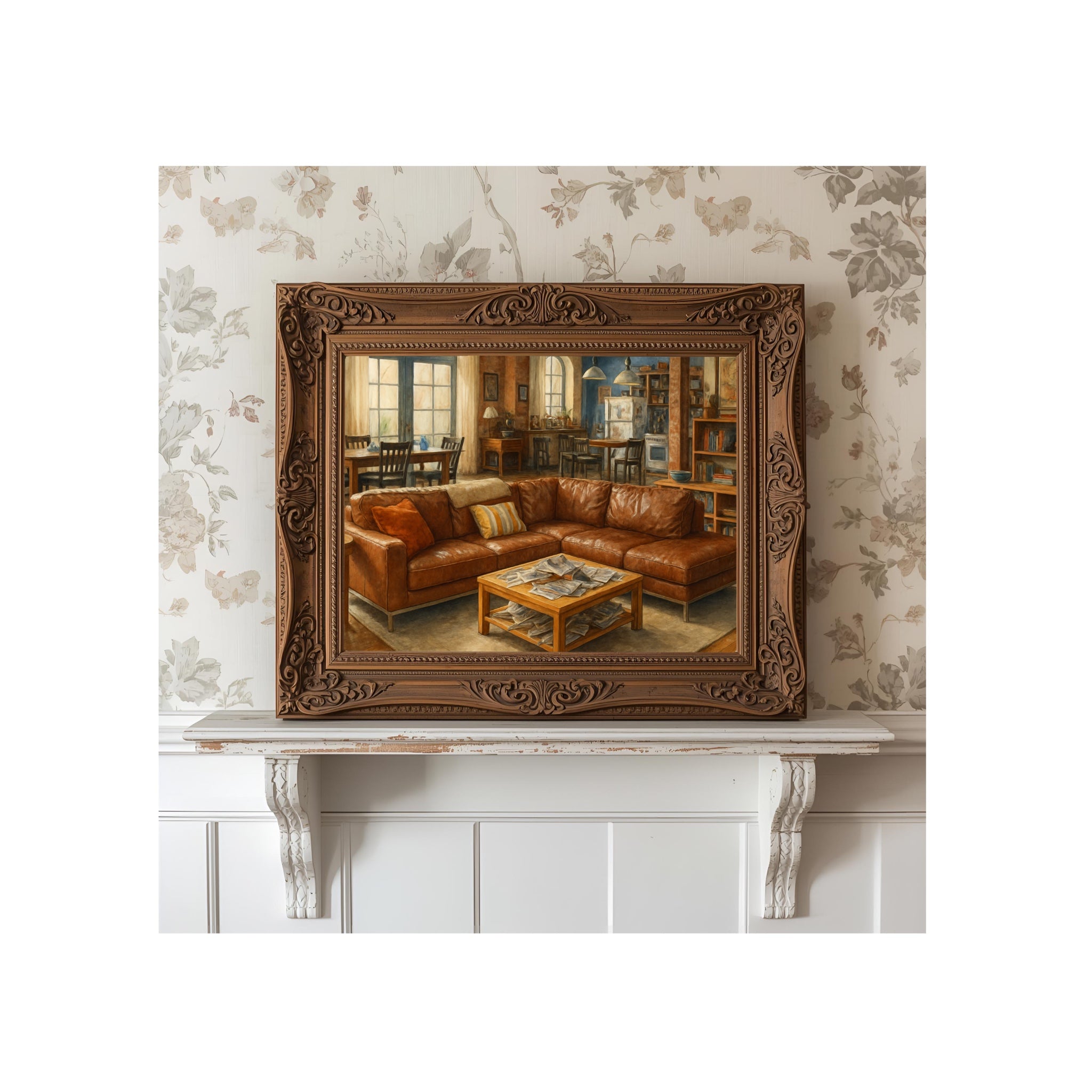 New Girl Living Room Watercolor Art Print