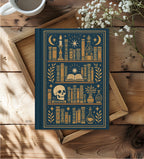 Dark Academia Bookshelf Hardcover Lined Journal with Lovely Matte Finish