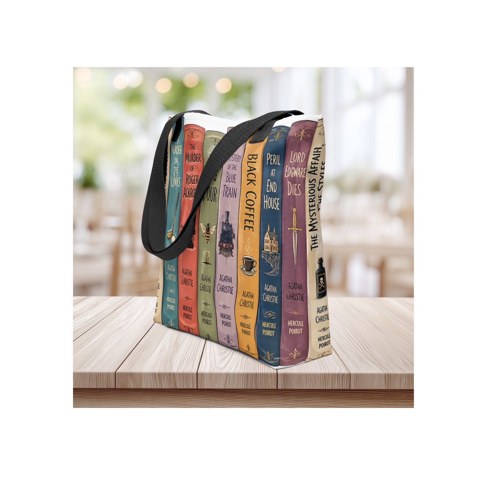 Agatha Christie Hercule Poirot Book Collection Art Tote Bag