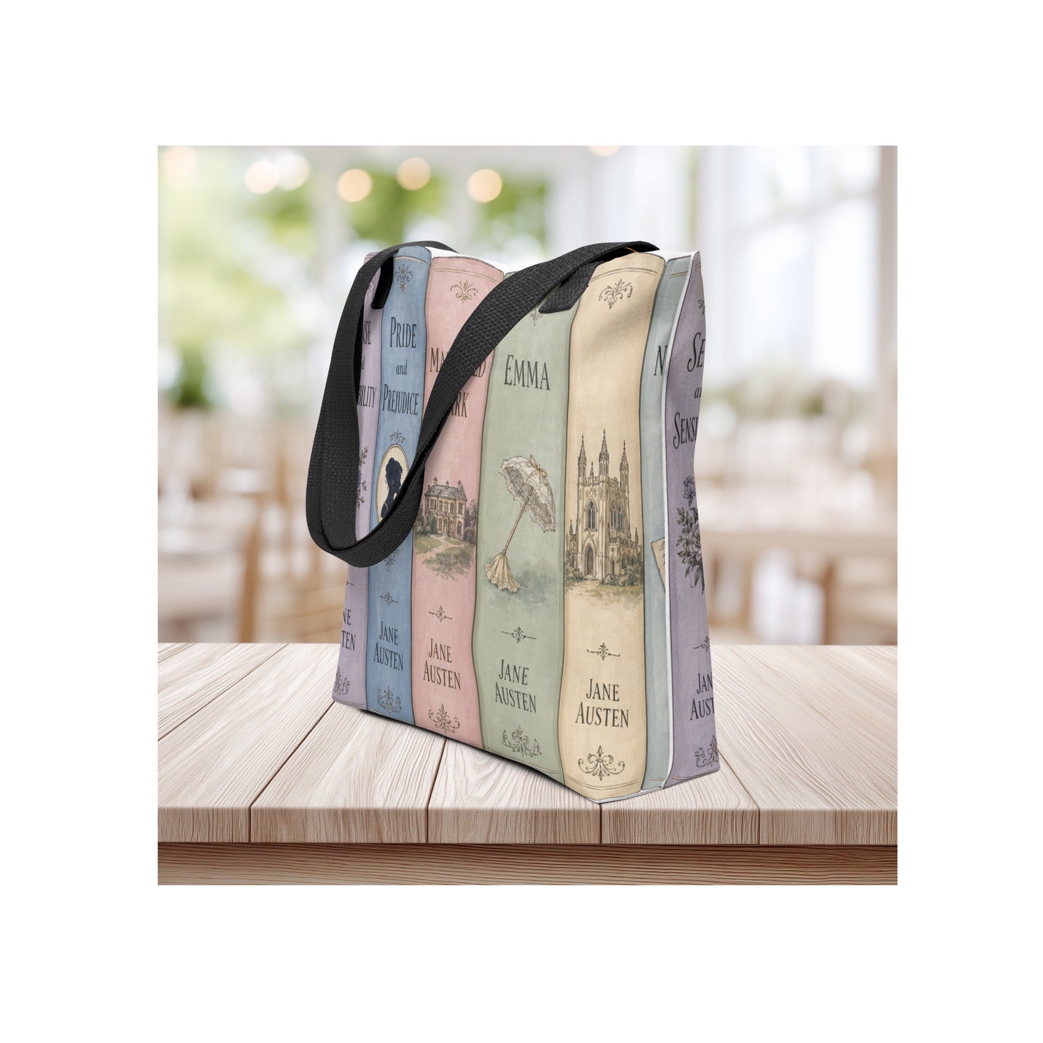 Jane Austen Book Collection Art Tote Bag
