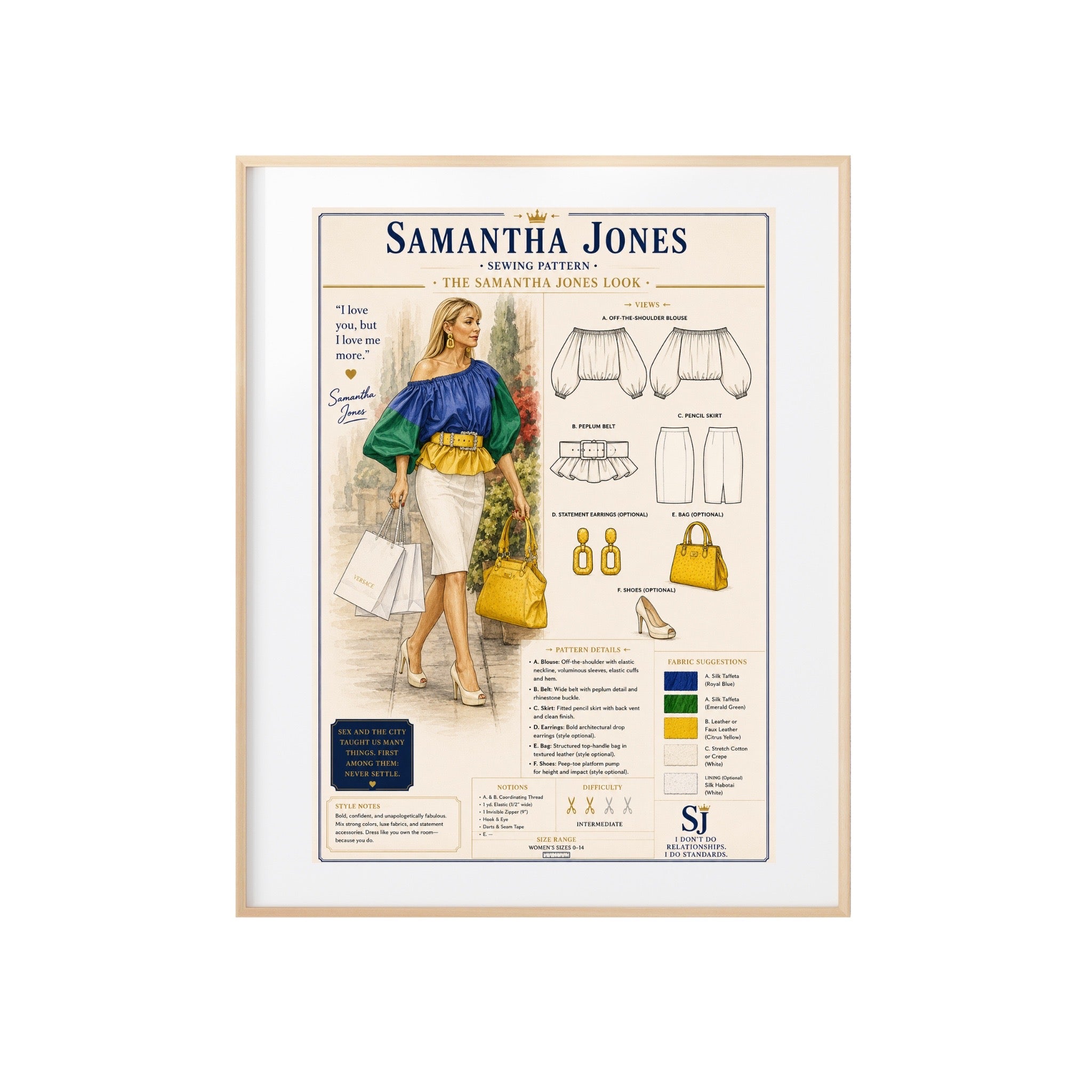 Samantha Jones Fashion Style Art Print