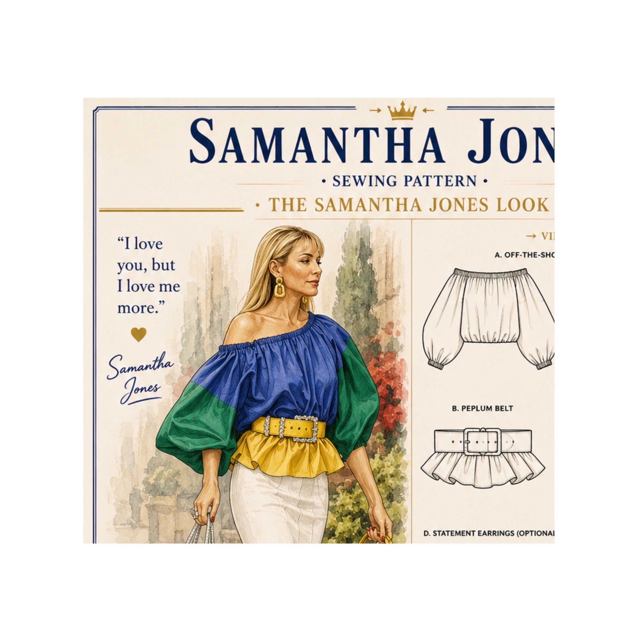 Samantha Jones Fashion Style Art Print