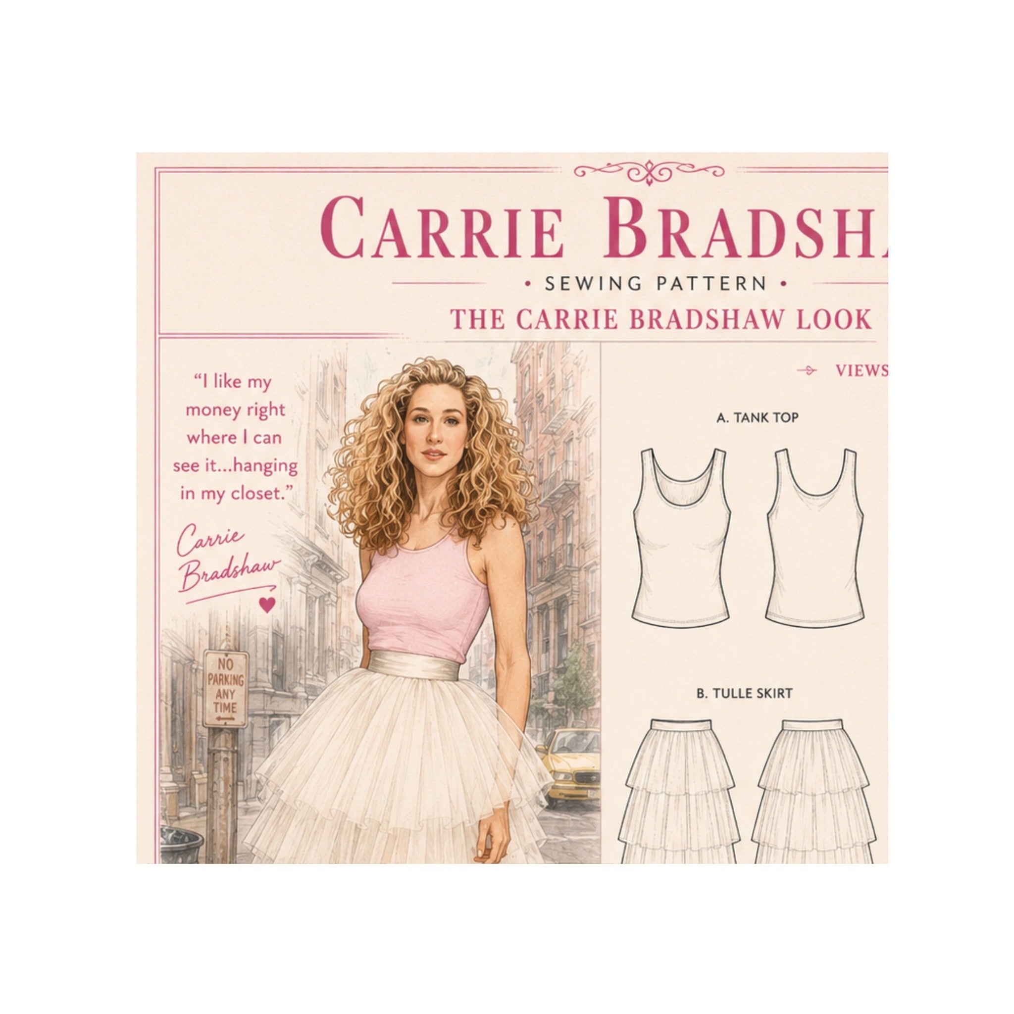 Carrie Bradshaw's Fashion Style Art Print