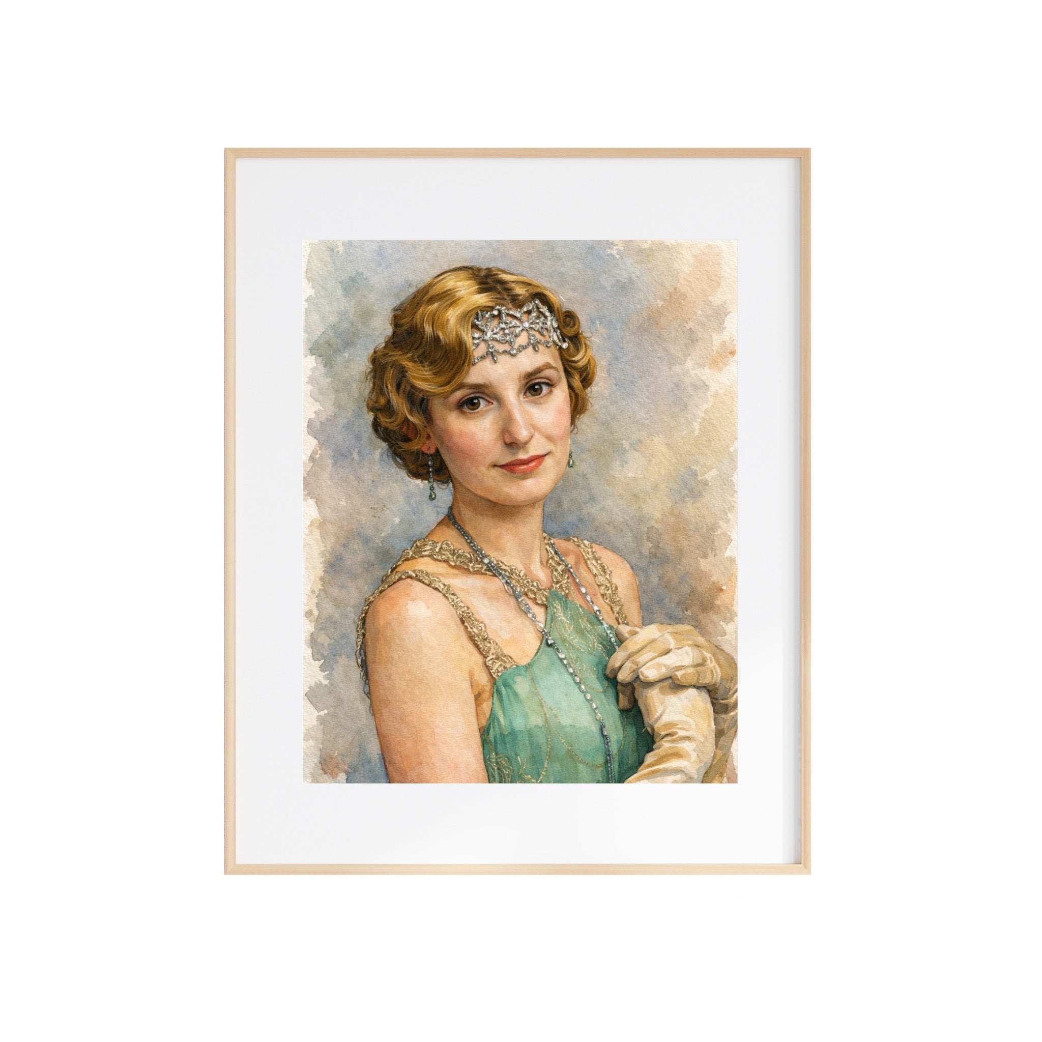 Lady Edith Crawley Portrait Downton Abbey Watercolor Painting Art Print