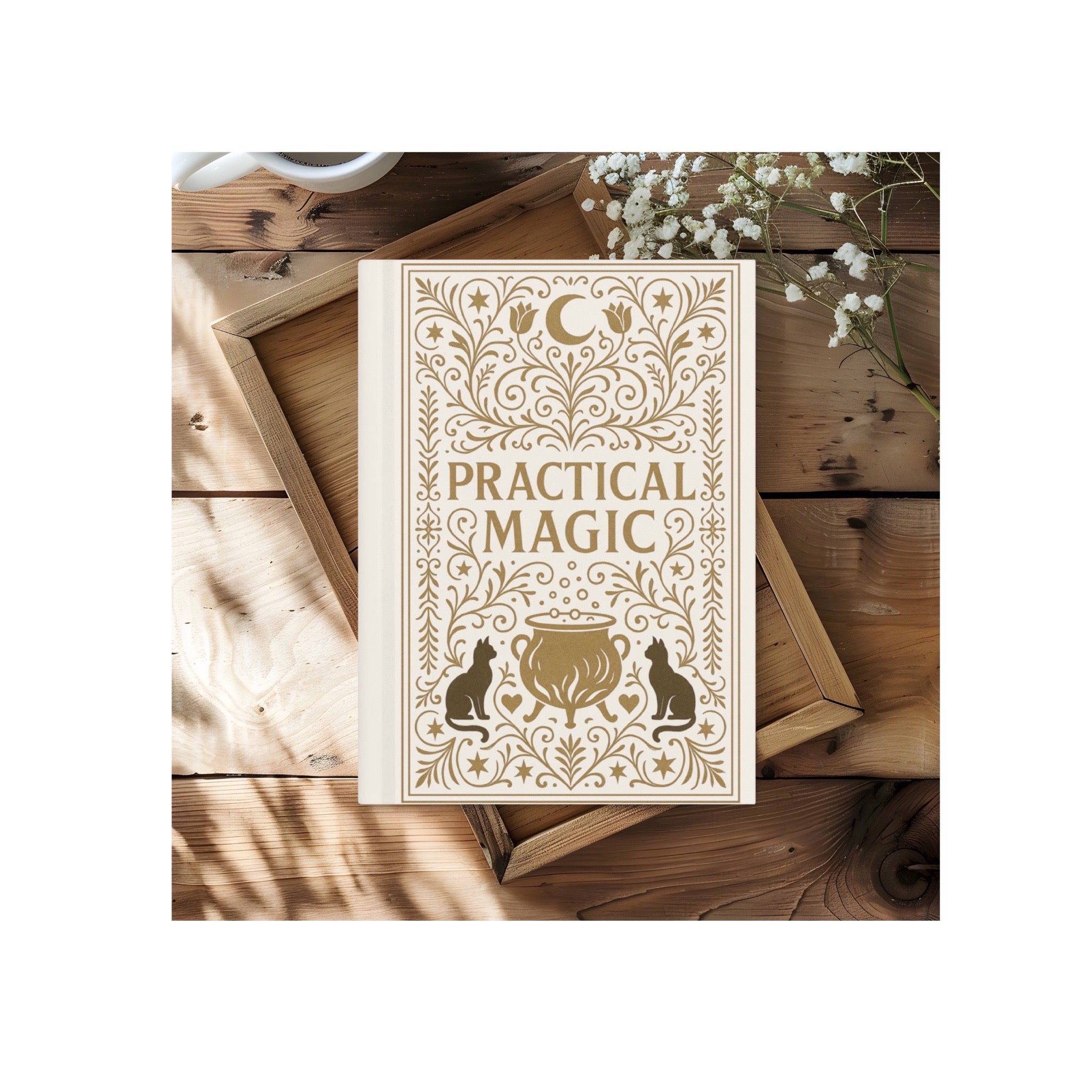 Magic Black Cats Hardcover Lined Notebook with Lovely Matte Finish