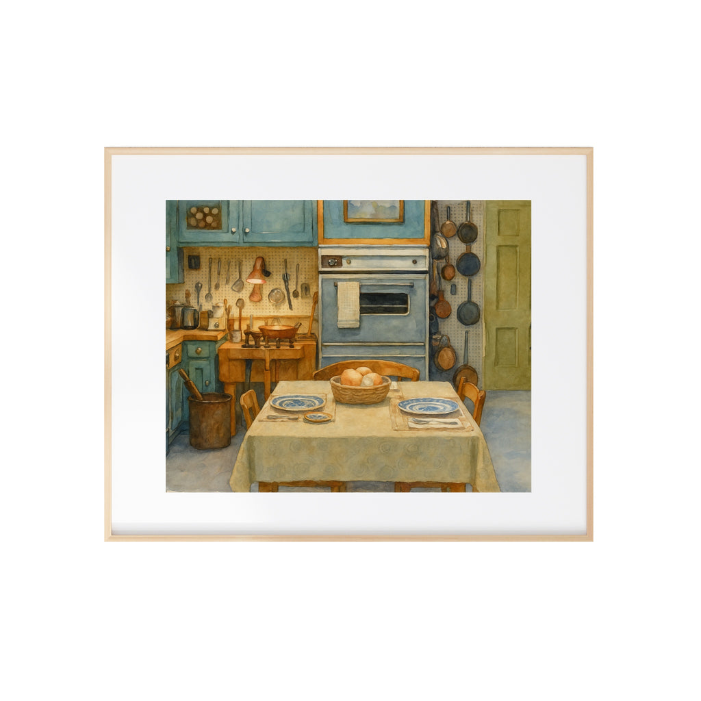 Julia's Kitchen Art Print French Cooking Painting Home Wall Decor
