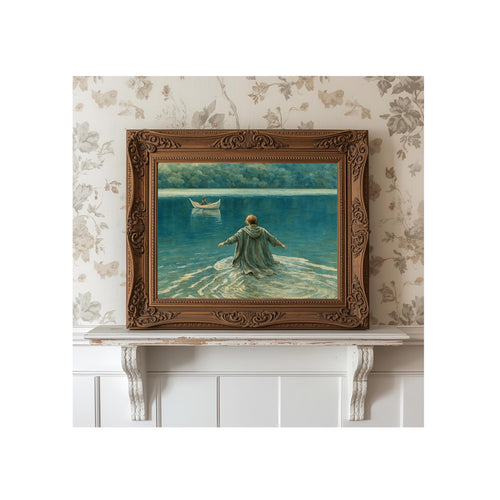 Don't You Leave Him Art Print Fantasy World Watercolor Painting Adventure Book Gallery Wall Decor Loyal Friend Artwork