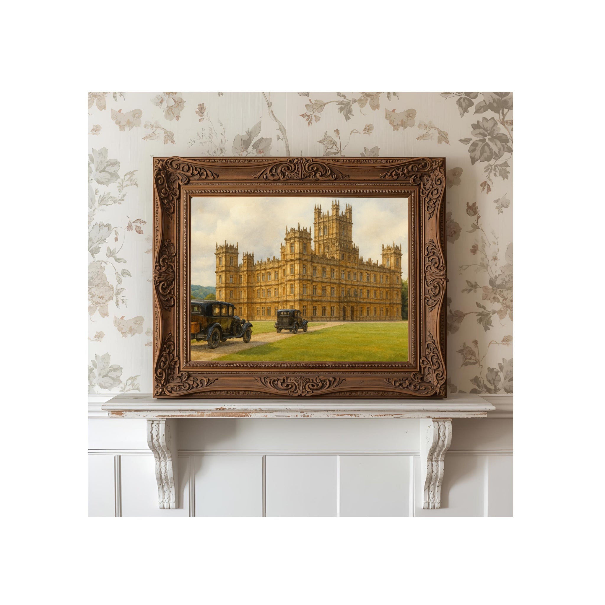 Downton Abbey Watercolor Highclere Castle Art Print